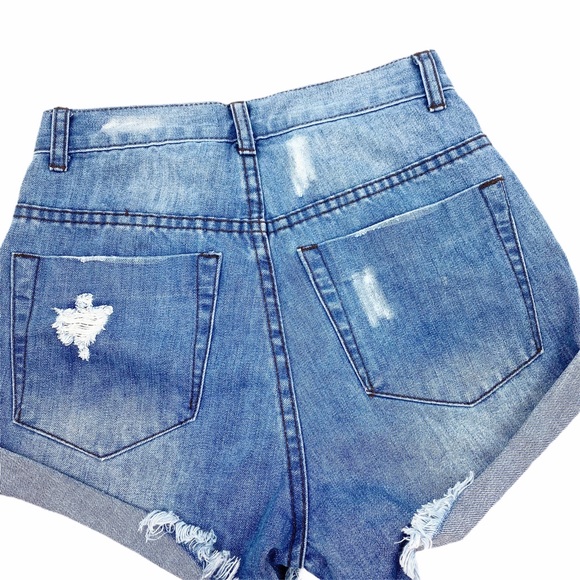 Tobi High Rise Jean Shorts Distressed Size 24 - Picture 4 of 7